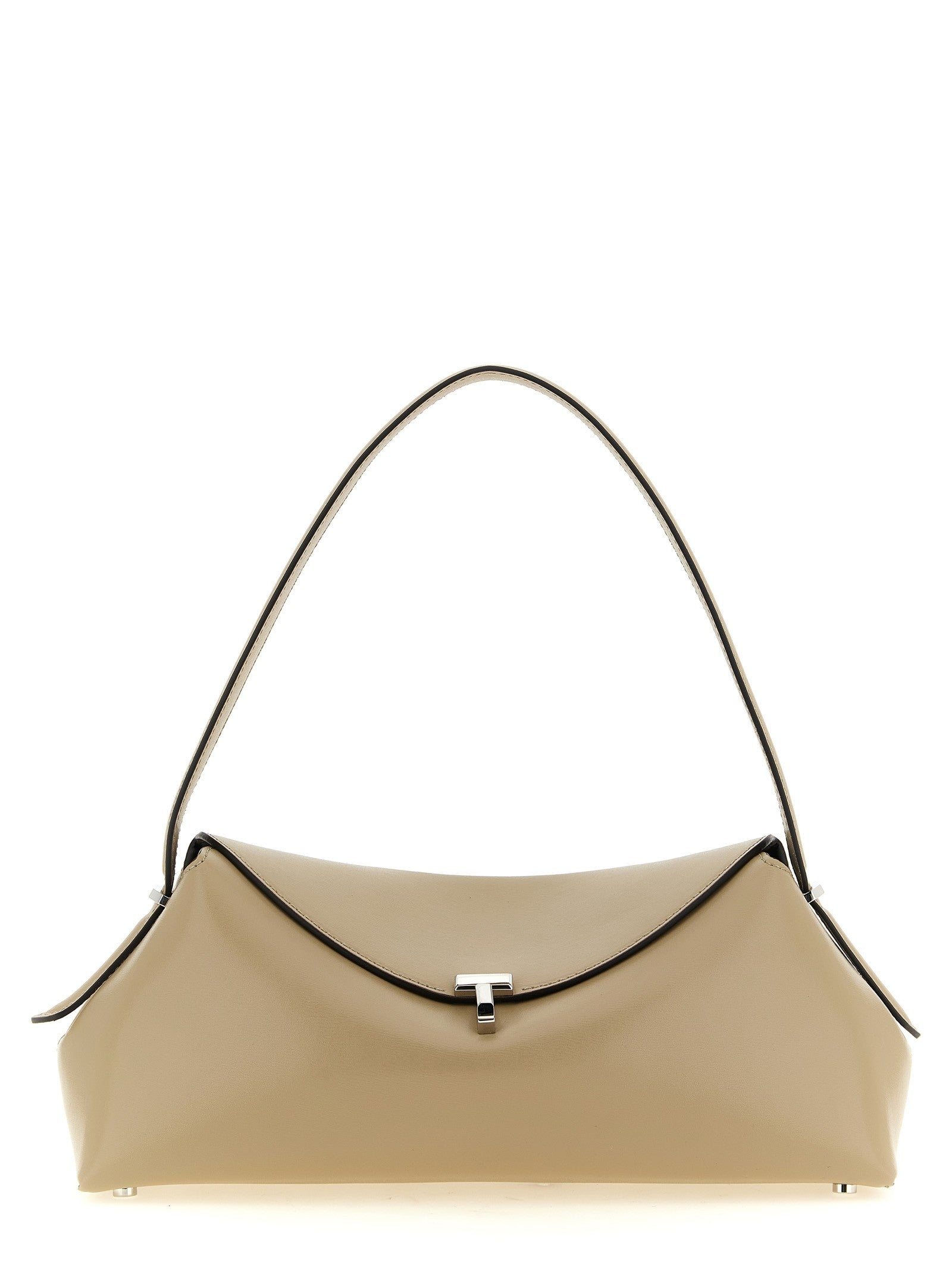 Toteme Lock Closing Shoulder Bag Beige