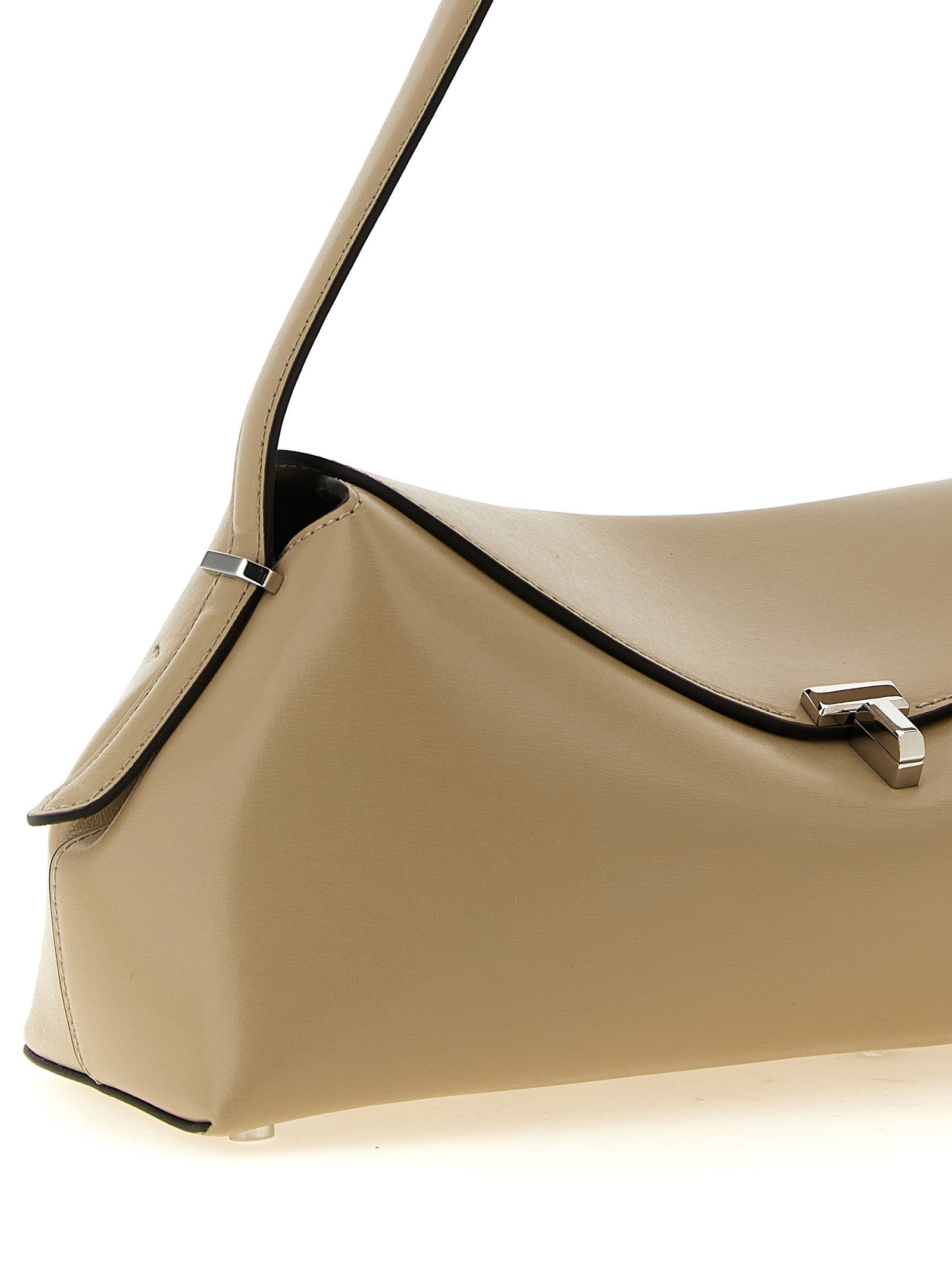 Toteme Lock Closing Shoulder Bag Beige