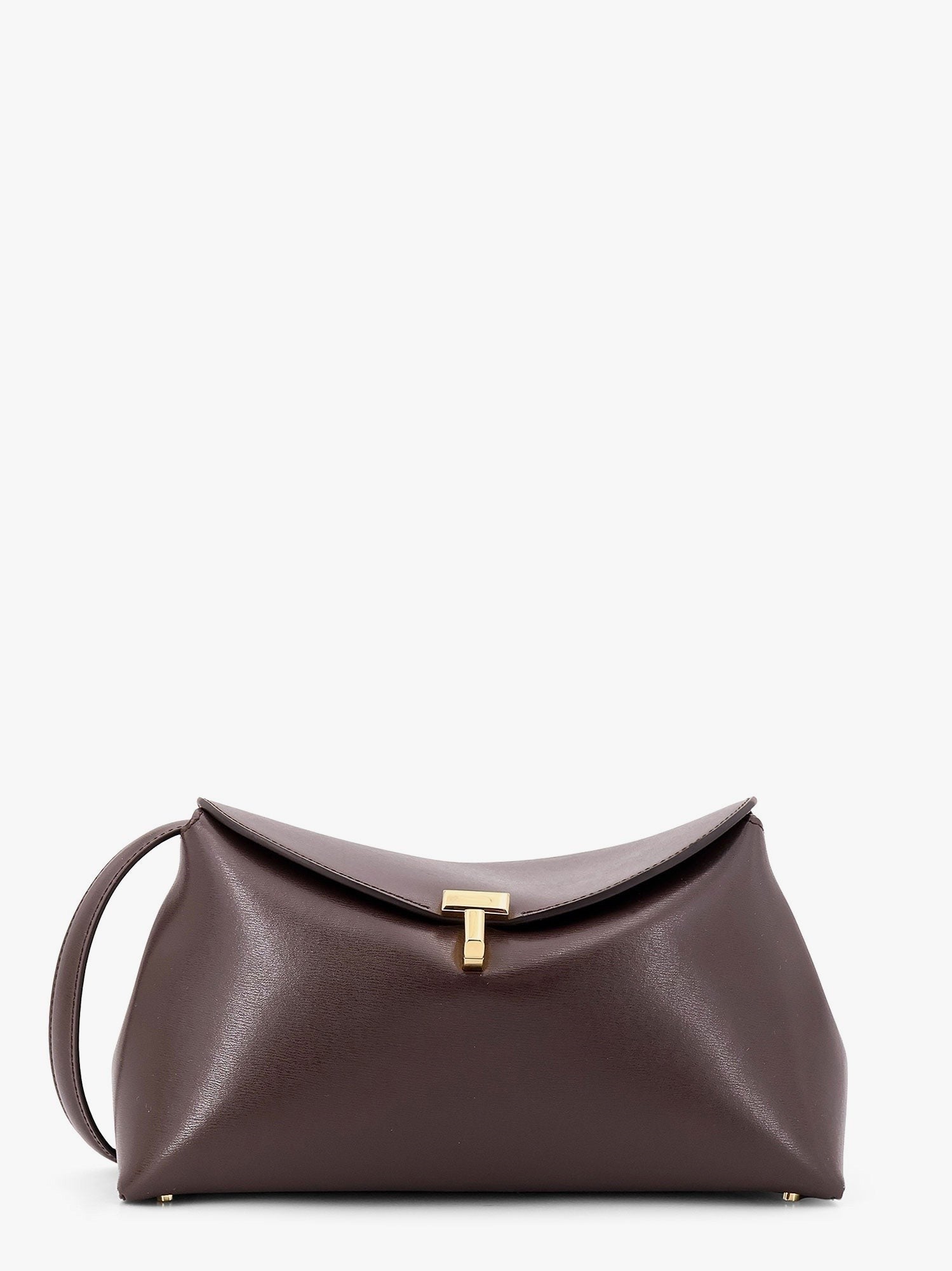 Toteme Women's Lock Clutch Leather Crossbody Bag Brown