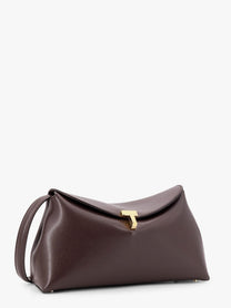 Toteme Women's Lock Clutch Leather Crossbody Bag Brown