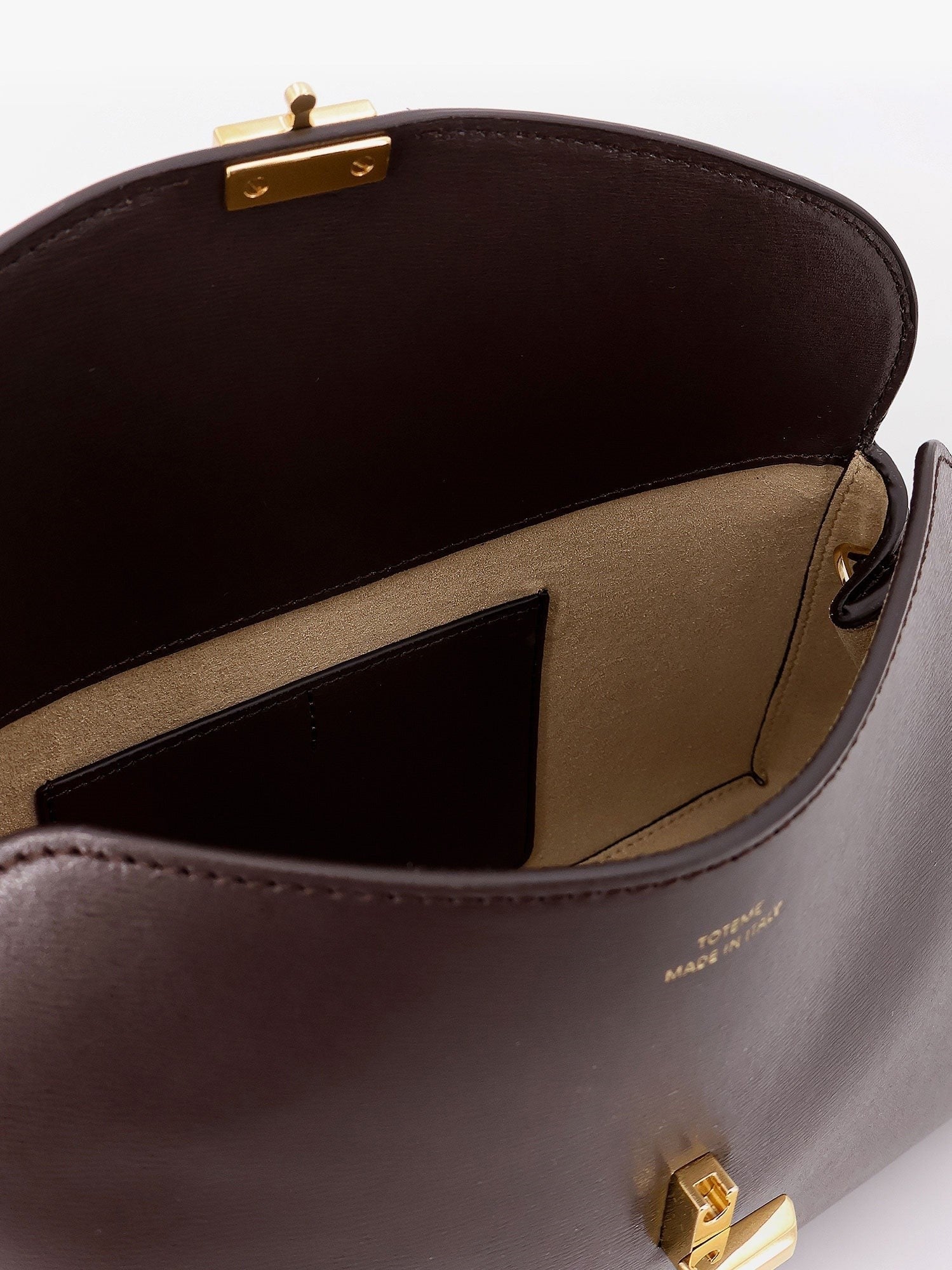 Toteme Women's Lock Clutch Leather Crossbody Bag Brown