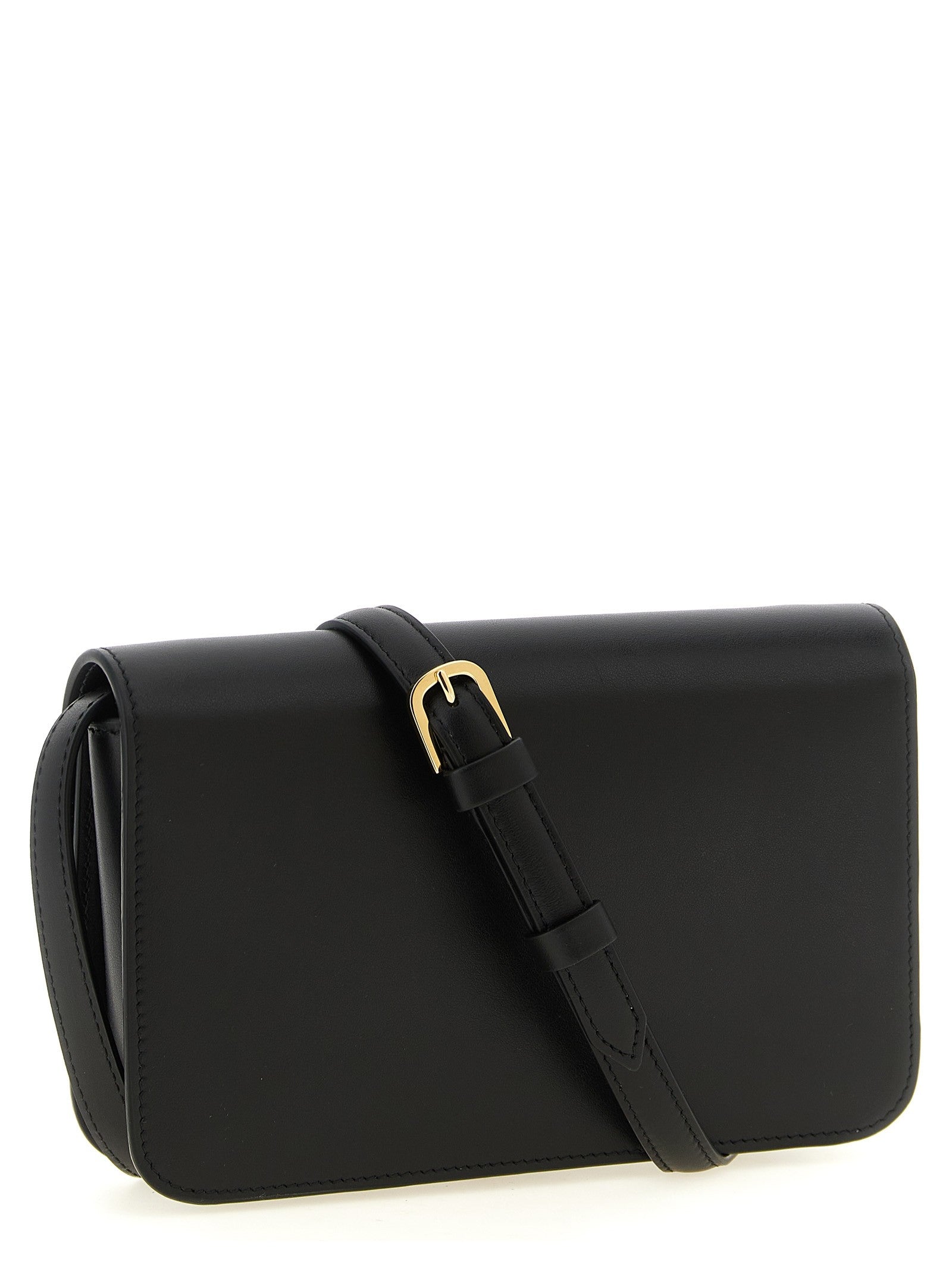 Toteme Lock Crossbody Bag Black