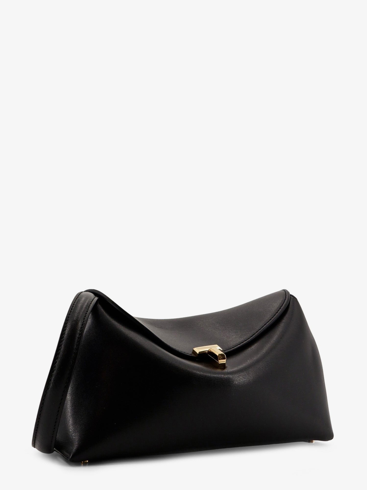 Toteme Women's Lock Leather Clutch Black