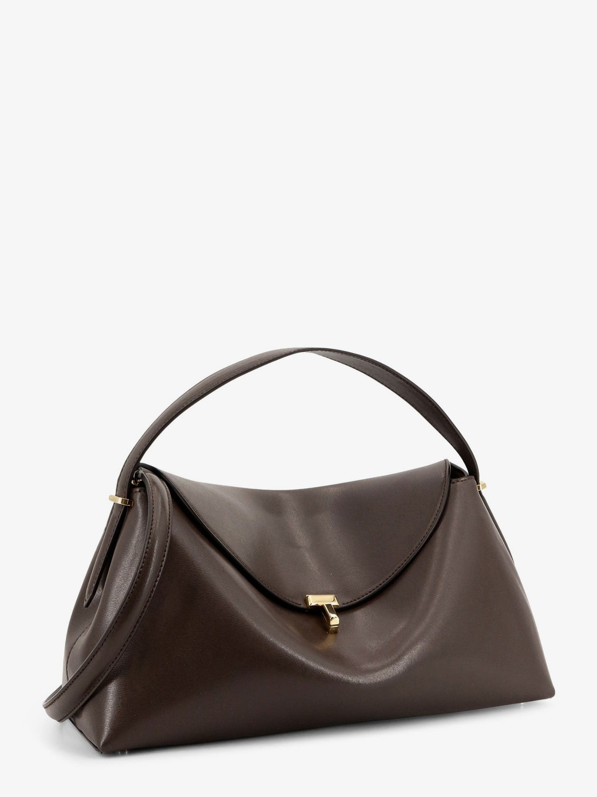 Toteme Women's Lock Leather Handbag Brown, view 4