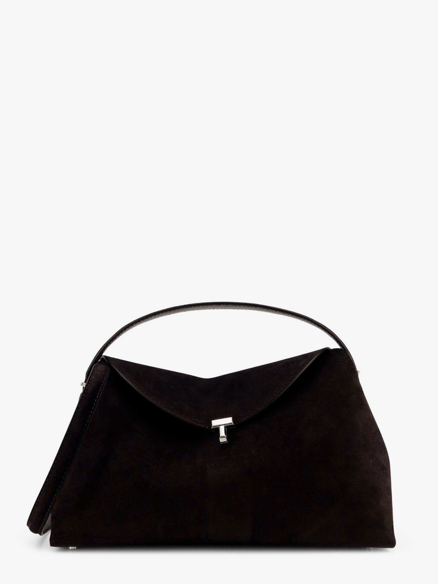 Toteme Women's Lock Suede Handbag Brown
