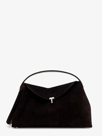 Toteme Women's Lock Suede Handbag Brown