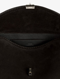 Toteme Women's Lock Suede Handbag Brown