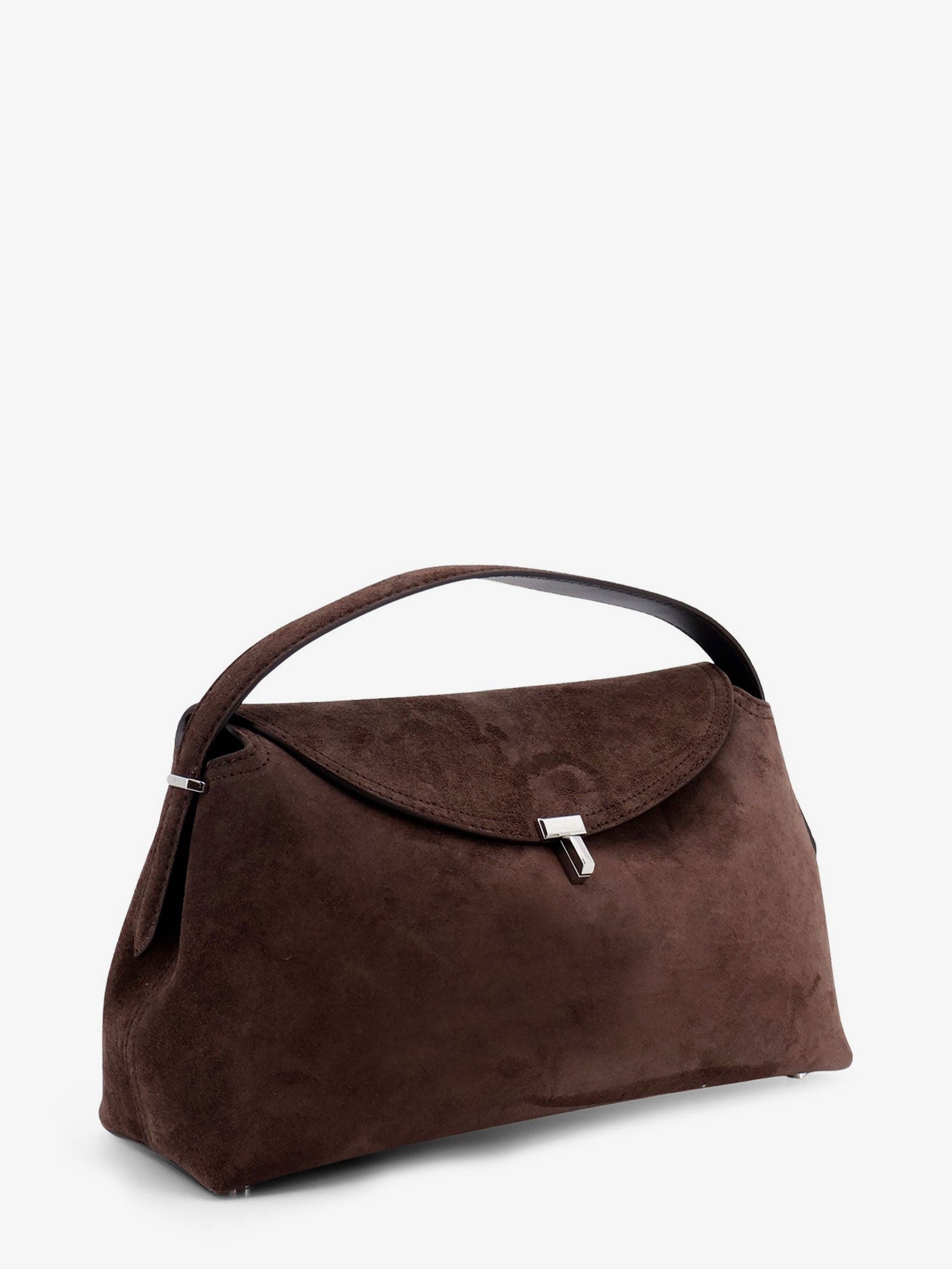 Toteme Women's Lock Suede Handbag Brown