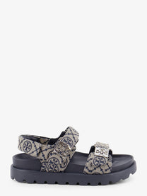 Tory Burch Women's Mono Perfect Monogram Fabric Sandals Blue