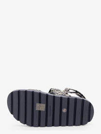 Tory Burch Women's Mono Perfect Monogram Fabric Sandals Blue