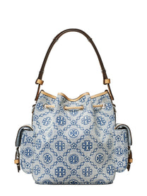 Tory Burch Women's Monogram Bucket Bag Blue