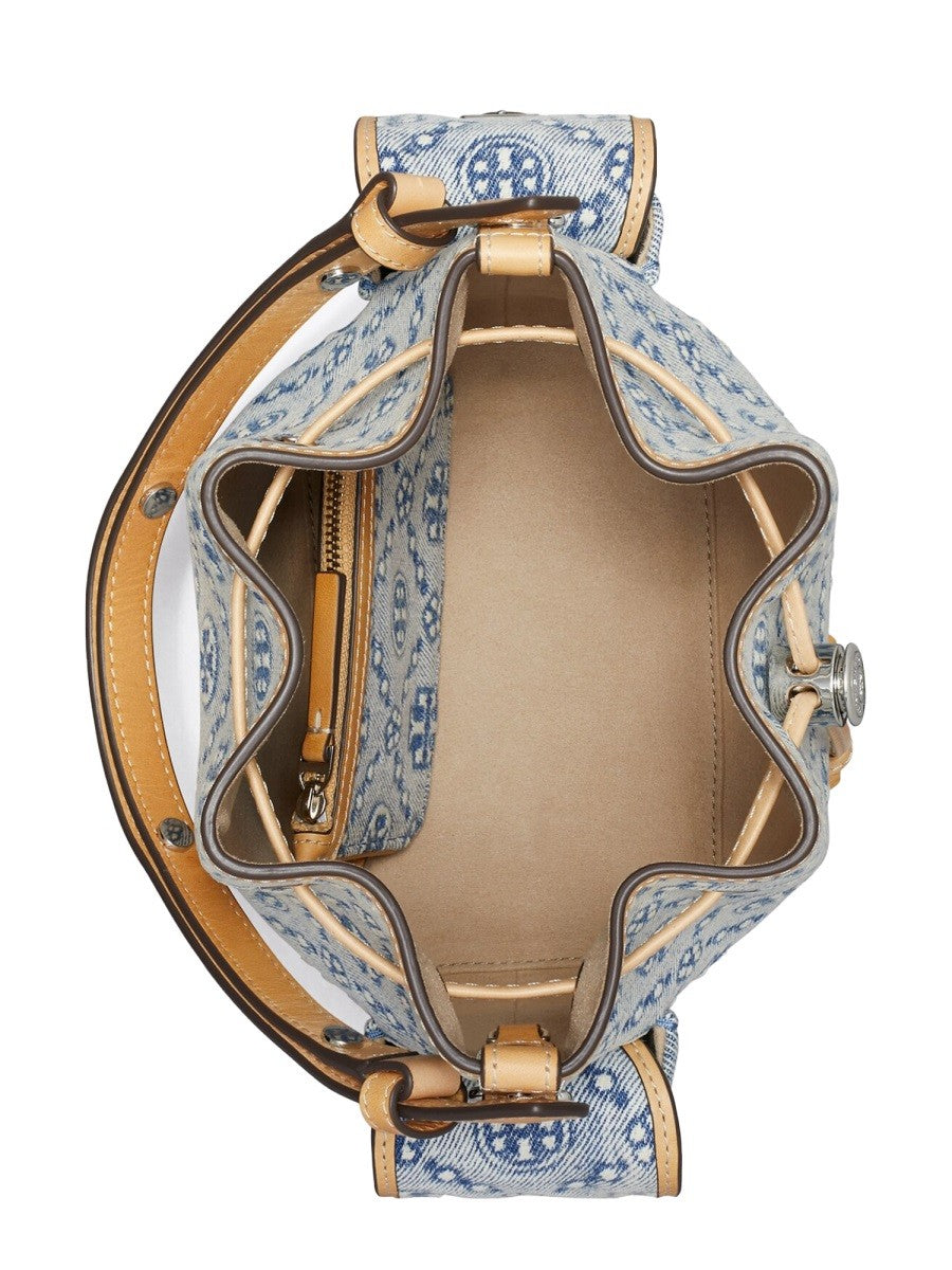 Tory Burch Women's Monogram Bucket Bag Blue