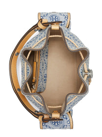 Tory Burch Women's Monogram Bucket Bag Blue
