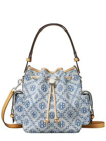 Tory Burch Women's Monogram Bucket Bag Blue