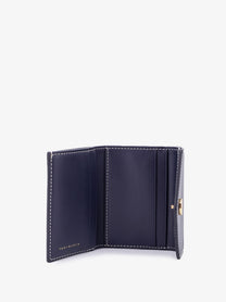 Tory Burch Women's Monogram Envelope Leather and Monogram Fabric Wallet Blue