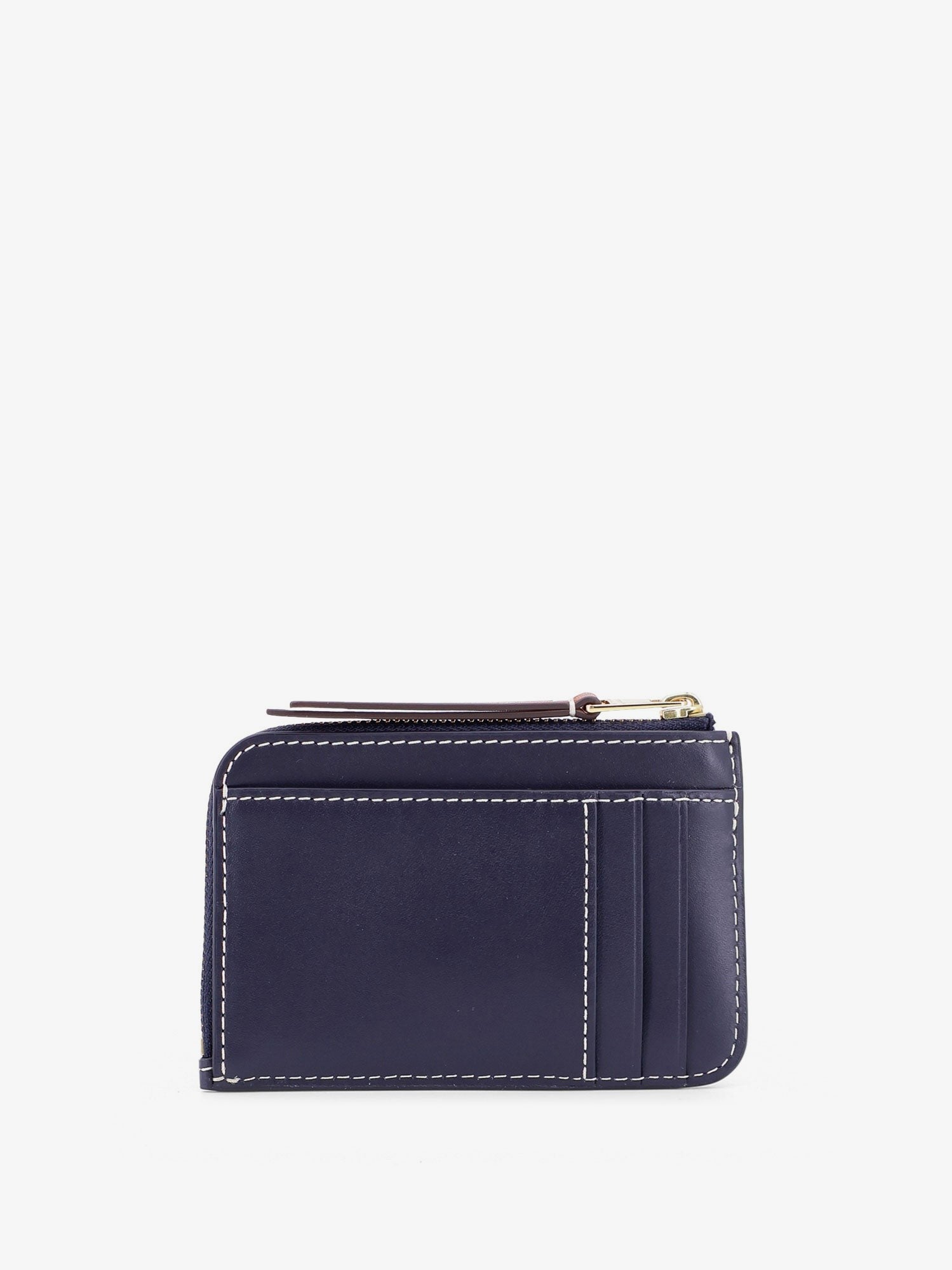 Tory Burch Women's Monogram Envelope Zip Card Case Wallet Blue