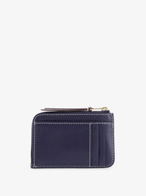 Tory Burch Women's Monogram Envelope Zip Card Case Wallet Blue