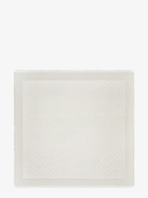 Tory Burch Women's Monogram Jacquard Traveler Scarf in Silk and Wool Blend White