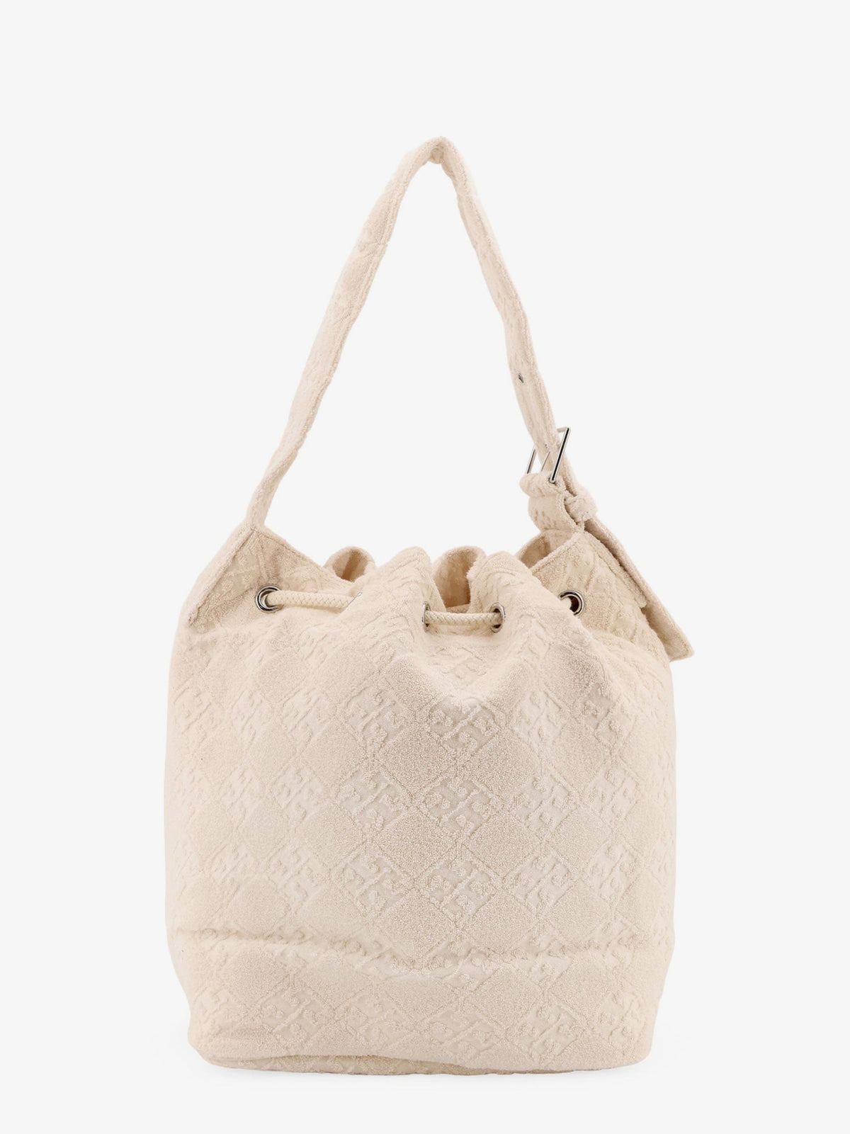 Tory Burch Women's Monogram Terry Canvas Bucket Bag White, view 2