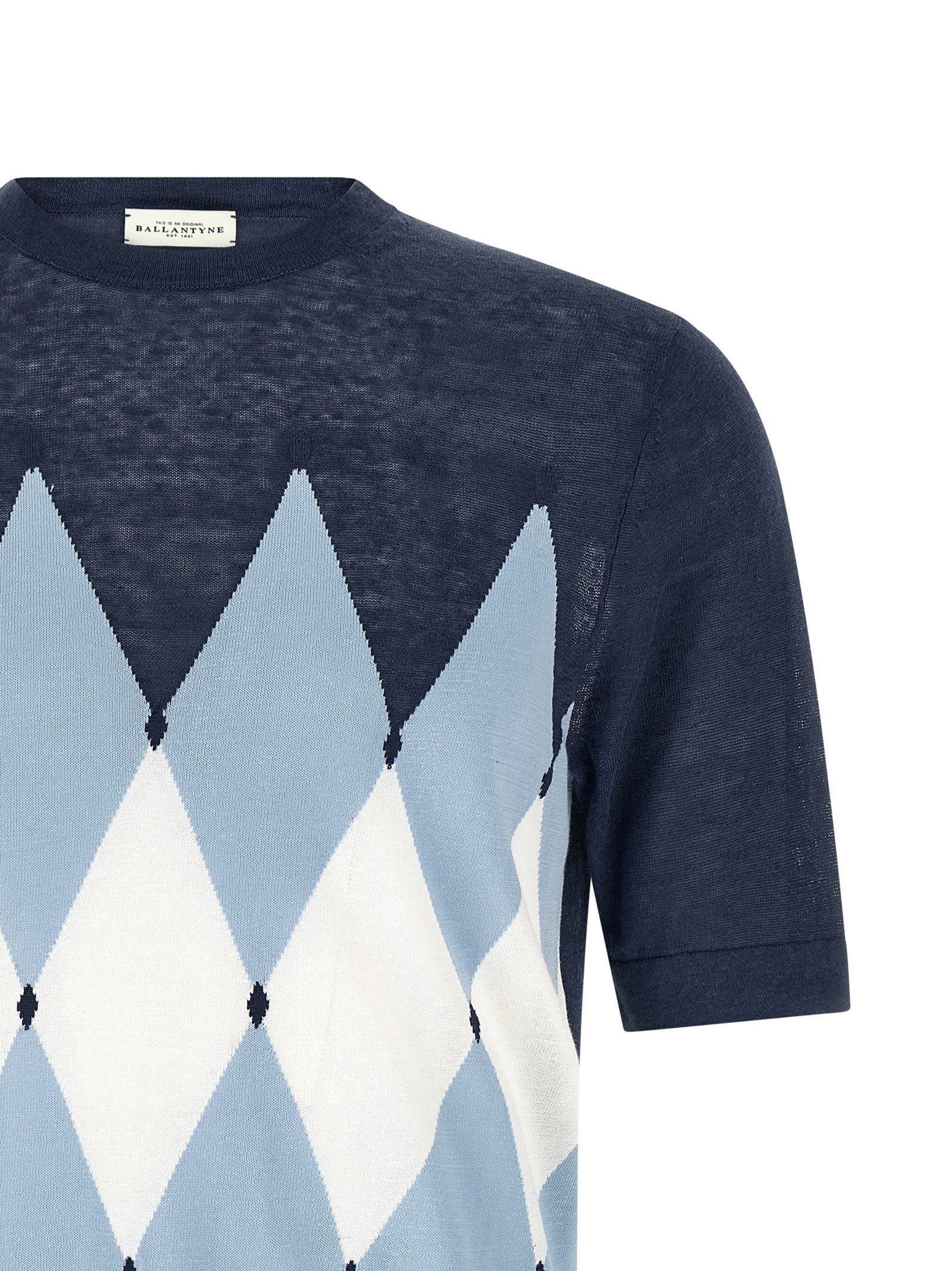 Ballantyne Shirt Argyle Blue