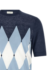 Ballantyne Shirt Argyle Blue