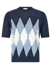 Ballantyne Shirt Argyle Blue