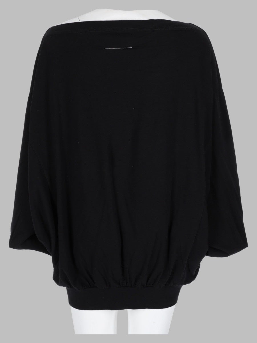 MM6 Maison Margiela Women's Shirt Asimmetrica Manica Lunga Black