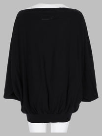 MM6 Maison Margiela Women's Shirt Asimmetrica Manica Lunga Black