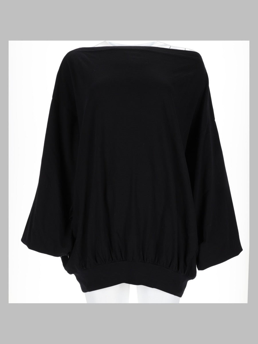 MM6 Maison Margiela Women's Shirt Asimmetrica Manica Lunga Black