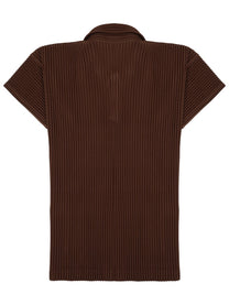 Homme Plisse Issey Miyake Men's Shirt Con Colletto Polo Brown