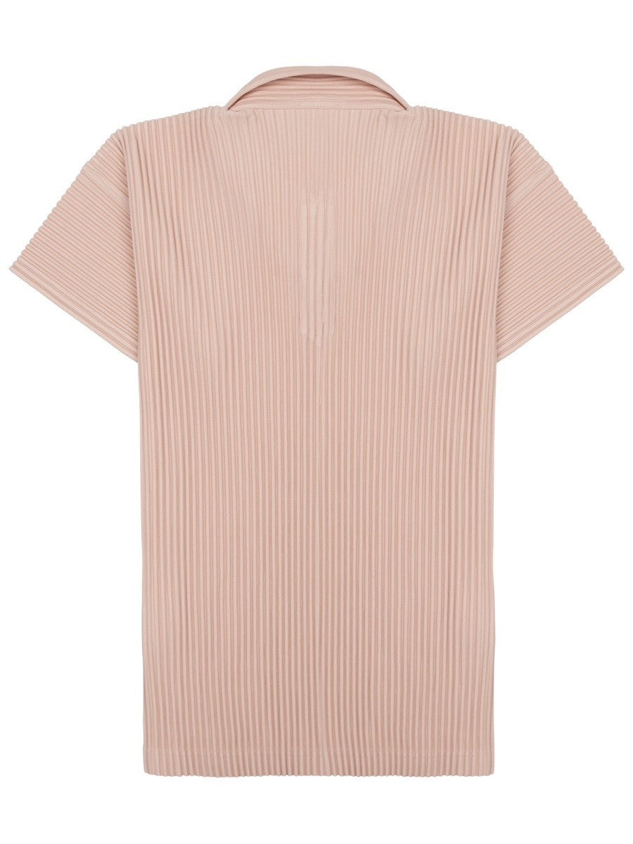Homme Plisse Issey Miyake Men's Shirt Con Colletto Polo Blue
