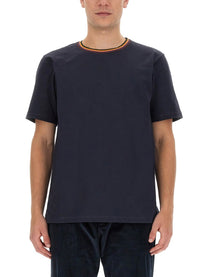 Paul Smith Men's Shirt Con Collo Stripes Blue