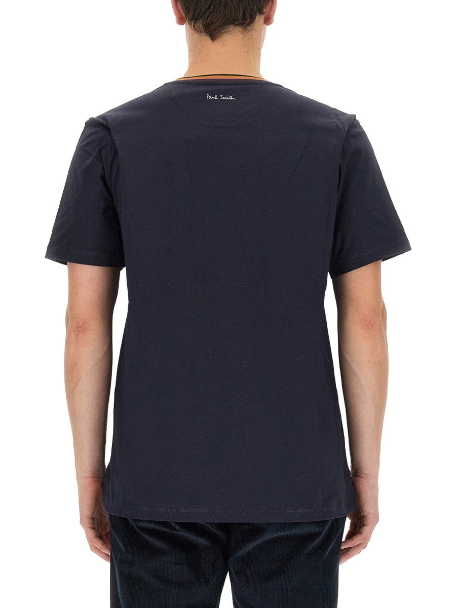Paul Smith Men's Shirt Con Collo Stripes Blue