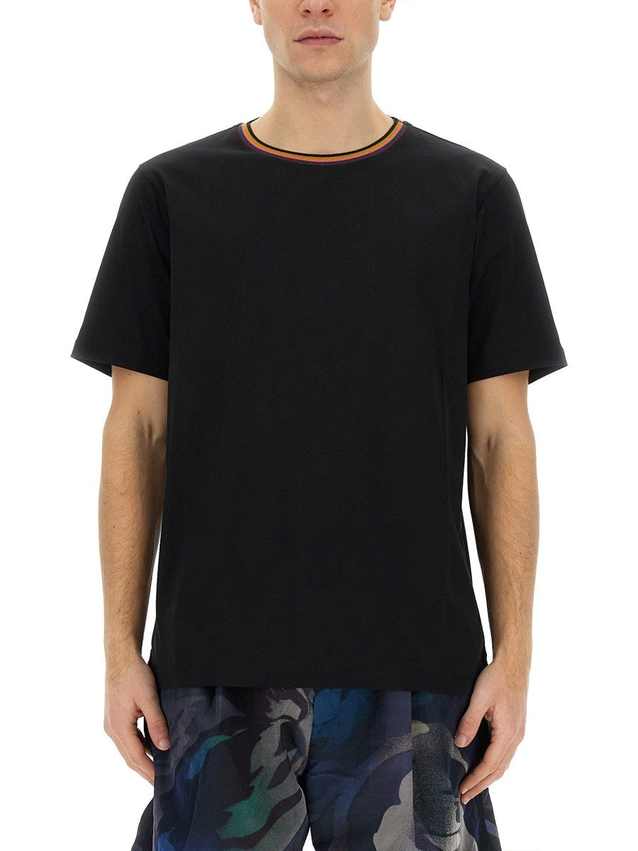 Paul Smith Men's Shirt Con Collo Stripes Black