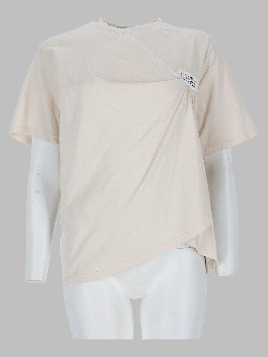 MM6 Maison Margiela Women's Shirt Con Drappeggio Patch White
