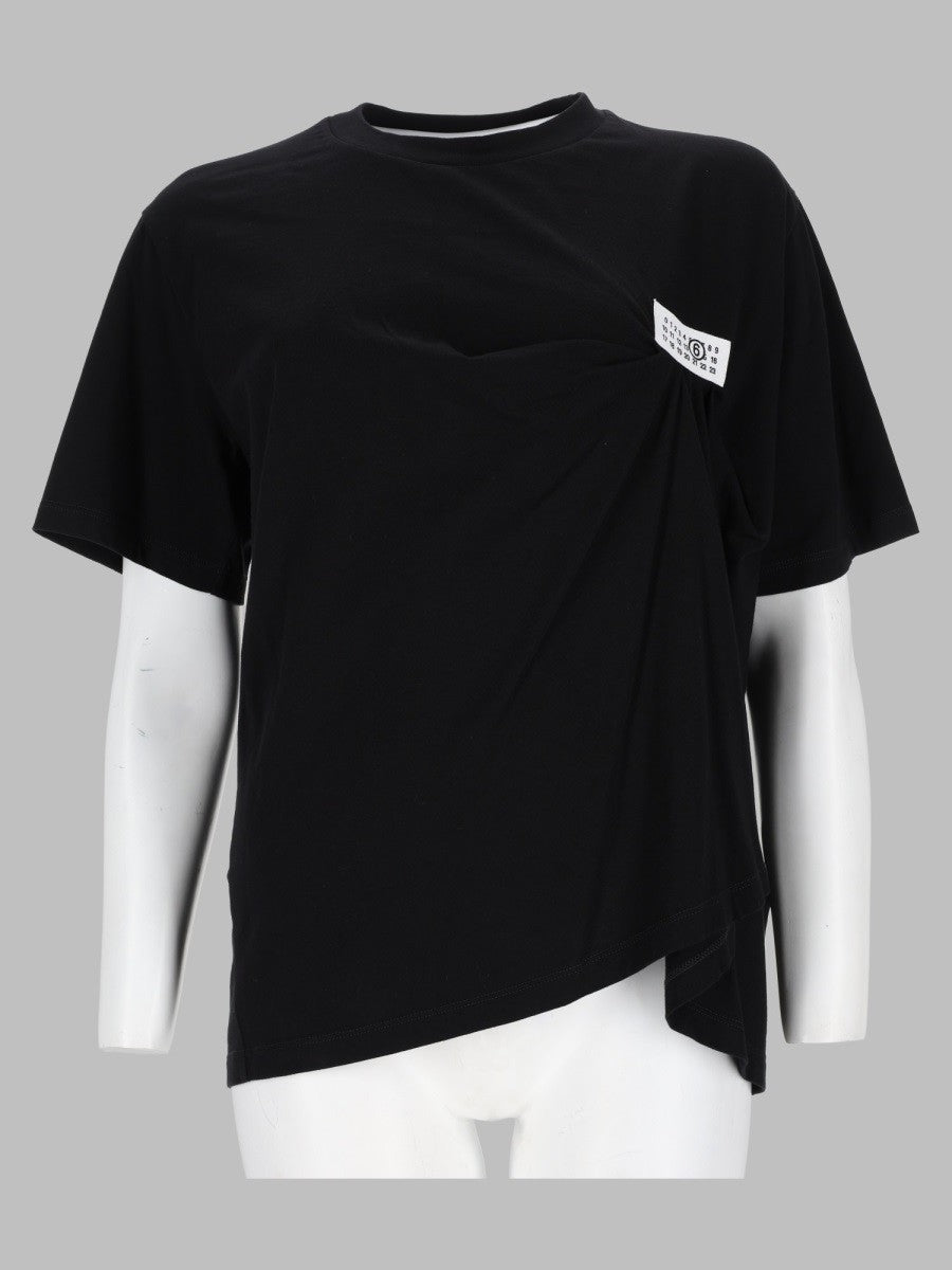 MM6 Maison Margiela Women's Shirt Con Drappeggio Patch Black