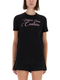 Versace Jeans Couture Women's Shirt Con Strass Black
