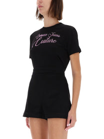 Versace Jeans Couture Women's Shirt Con Strass Black