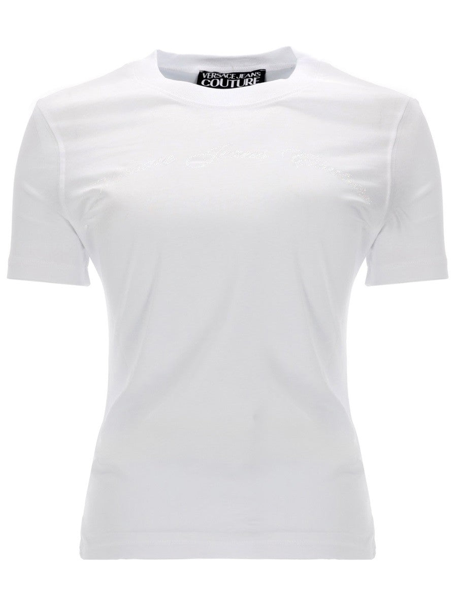 Versace Jeans Couture Women's Shirt Con Glitterato White