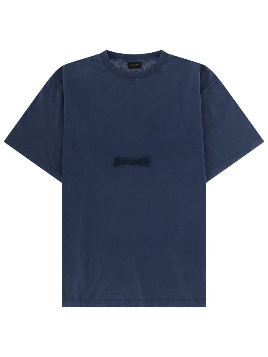 Balenciaga Men's Shirt Con Ricamato Blue