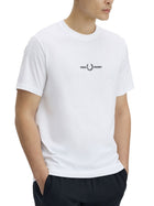 Fred Perry Men's Embroidered Shirt White, view 4