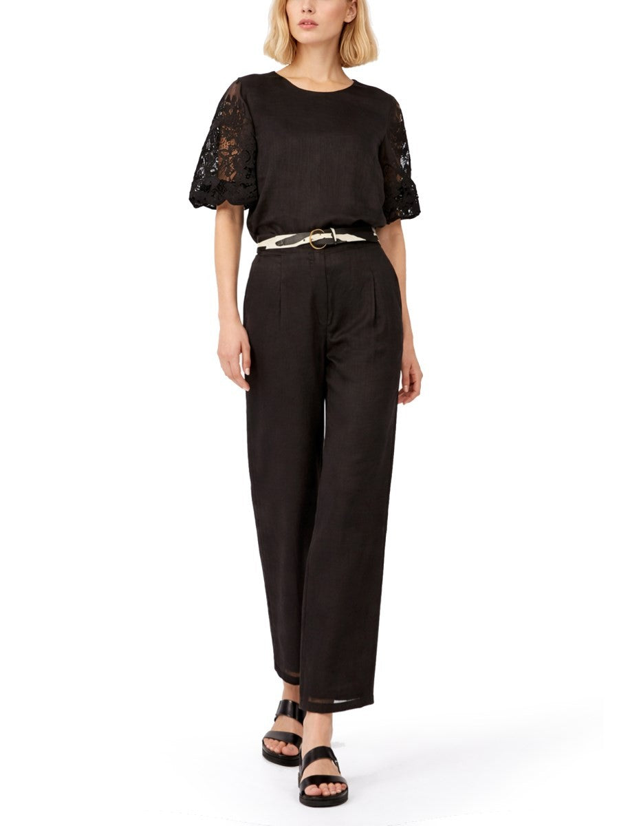 Max Mara Women's Shirt Con Maniche in Pizzo Black