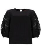 Max Mara Studio Women's Shirt with Sleeves in Lace Black