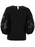 Max Mara Studio Women's Shirt with Sleeves in Lace Black, view 3
