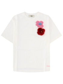 Fendi Women's Shirt Con Spille Sunny Side Flowers White