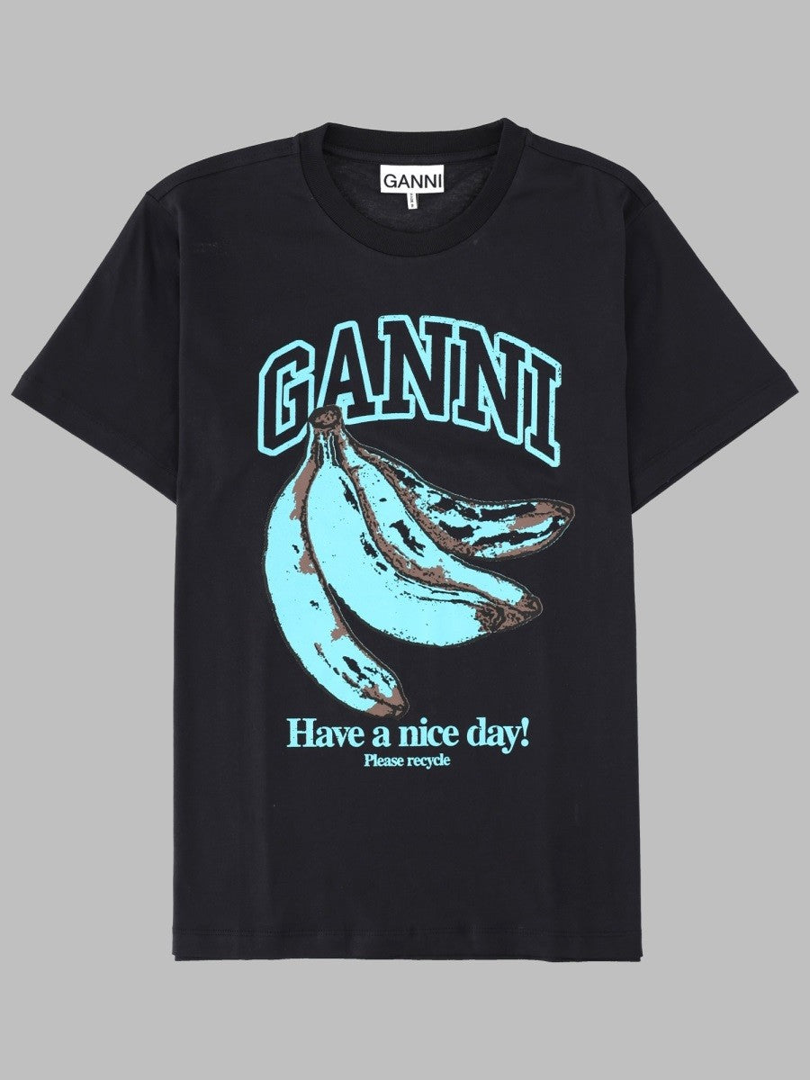 Ganni Women's Shirt Con Stampa Banana Black