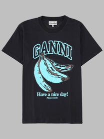 Ganni Women's Shirt Con Stampa Banana Black