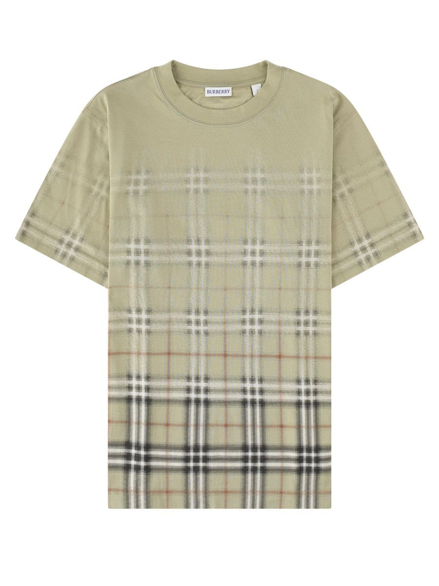 Burberry Men's Shirt Con Stampa Check Beige