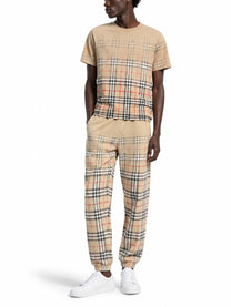 Burberry Men's Shirt Con Stampa Check Beige