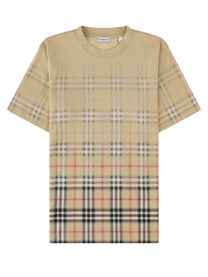 Burberry Men's Shirt Con Stampa Check Beige
